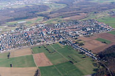 Luftbild von Ortsteil Blankenloch in Stutensee im Bundesland Baden-Württemberg, Deutschland