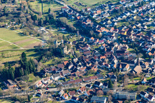 Luftaufnahme von Schloss Obergrombach in Bruchsal im Bundesland Baden-Württemberg, Deutschland