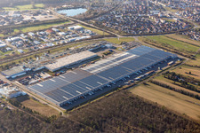 Goodyear Dunlop Tyres Germany in Philippsburg im Bundesland Baden-Württemberg, Deutschland vom Flugzeug aus