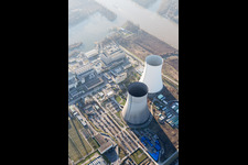 Philippsburg im Bundesland Baden-Württemberg, Deutschland aus der Luft betrachtet