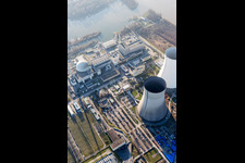 Drohnenaufname von Philippsburg im Bundesland Baden-Württemberg, Deutschland