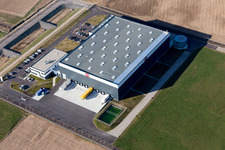 Drohnenaufname von Mommenheim im Bundesland Bas-Rhin, Frankreich