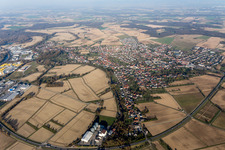 Ortsteil Freistett in Rheinau im Bundesland Baden-Württemberg, Deutschland aus der Drohnenperspektive