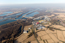 Ortsteil Freistett in Rheinau im Bundesland Baden-Württemberg, Deutschland von einer Drohne aus