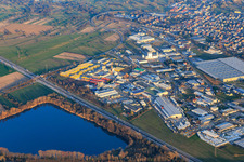 Industriegebiet Maslch Süd mit Xella Deutschland Gmbh, Logistikzentrum Karlsruhe GmbH, Seifert Logistics Group und DPDDE im Ortsteil Neumalsch in Malsch im Bundesland Baden-Württemberg