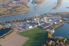 Luftbild von Lauterbourg, Industrie am Rhein im Bundesland Bas-Rhin, Frankreich