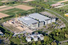 Luftaufnahme von Industriegebiet Bußmatten Baustelle LUK in Bühl im Bundesland Baden-Württemberg, Deutschland