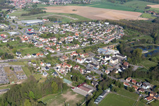 Gundershoffen im Bundesland Bas-Rhin, Frankreich vom Flugzeug aus