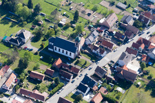 Gumbrechtshoffen im Bundesland Bas-Rhin, Frankreich vom Flugzeug aus