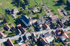 Gumbrechtshoffen im Bundesland Bas-Rhin, Frankreich aus der Vogelperspektive