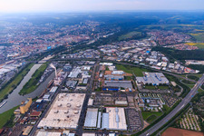 Industriegebiet Hafen-West am Hafen Schweinfurt mit GKS,  ZF Friedrichshafen Werk Süd, Bosch Rexroth,  SKF GmbH Werk 3 und ML Lubrication GmbH im Bundesland Bayern, Deutschland