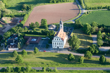 Luftbild von Wallfahrtskirche im Ortsteil Limbach in Eltmann im Bundesland Bayern, Deutschland