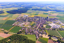 Ortsübersicht aus Osten mit sprintBOX GmbH und Schäflein Logistics GmbH in Grettstadt im Bundesland Bayern, Deutschland