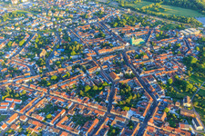 Stadtübersicht mit Kronenwerkstraße in Philippsburg im Bundesland Baden-Württemberg, Deutschland