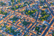 Stadtübersicht mit Skalstraße in Philippsburg im Bundesland Baden-Württemberg, Deutschland