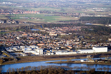 Rheinauhafen in Mannheim im Bundesland Baden-Württemberg, Deutschland vom Flugzeug aus