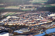 Ortsteil Rheinau in Mannheim im Bundesland Baden-Württemberg, Deutschland von oben gesehen