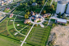Luftbild von Palais des Schloss Eremitage Waghäusel in Waghäusel im Bundesland Baden-Württemberg, Deutschland