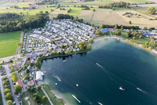 Sankt Leon, St. Leoner See, Wasserskianlage in St. Leon-Rot im Bundesland Baden-Württemberg, Deutschland von oben