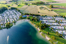Sankt Leon, St. Leoner See, Wasserskianlage in St. Leon-Rot im Bundesland Baden-Württemberg, Deutschland vom Flugzeug aus