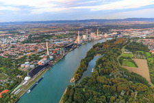 GKM Grosskraftwerk Mannheim Aktiengesellschaft am Rheinufer im Ortsteil Neckarau im Bundesland Baden-Württemberg, Deutschland