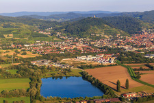Stadtansicht am Rand des Odenwalds aus Westen in Heppenheim im Bundesland Hessen, Deutschland