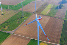 Luftbild von Windpark Hochborn-Gau-Heppenheim im Bundesland Rheinland-Pfalz, Deutschland