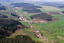 Luftbild von Ortsteil Unter-Mossau in Mossautal im Bundesland Hessen, Deutschland