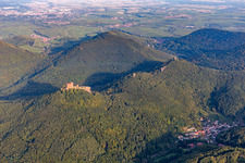 Die 4 Burgen Trifels, Anebos, Jungturm und Münz in Annweiler am Trifels im Bundesland Rheinland-Pfalz, Deutschland