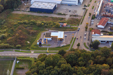 Gewerbegebiet Im Horst mit Jet-Tankstelle im Ortsteil Minderslachen in Kandel im Bundesland Rheinland-Pfalz, Deutschland