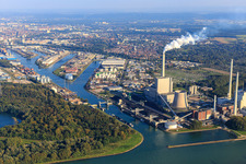 Rheinhafen im Ortsteil Daxlanden in Karlsruhe im Bundesland Baden-Württemberg, Deutschland