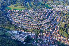 Luftbild von Siedlung südlich des Buchenweg in Ispringen im Bundesland Baden-Württemberg, Deutschland