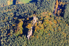 Bruchweiler Geiersteine in Bruchweiler-Bärenbach im Bundesland Rheinland-Pfalz, Deutschland von oben