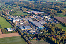Industriegebiet mit Horbach von Nordwesten in Bornheim im Bundesland Rheinland-Pfalz, Deutschland