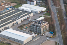 Neubau- Baustelle im Gewerbegebiet der Heka Herzog GmbH in Graben-Neudorf im Bundesland Baden-Württemberg, Deutschland