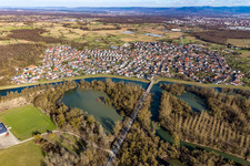 Plittersdorf von Westen in Rastatt im Bundesland Baden-Württemberg, Deutschland