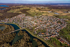 Plittersdorf von Südwesten in Rastatt im Bundesland Baden-Württemberg, Deutschland