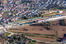 Rastatt, ICE Trassenbaustelle mit Betonsarg im Ortsteil Niederbühl im Bundesland Baden-Württemberg, Deutschland