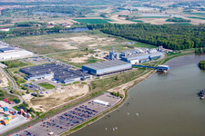 Luftbild von Contargo im Ortsteil Maximiliansau in Wörth am Rhein im Bundesland Rheinland-Pfalz, Deutschland