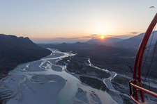 Engstelle des Tagliamento zwischen Pinzano al Tagliamento und San Pietro in Friaul-Venetien in San Daniele del Friuli im Bundesland Udine, Italien