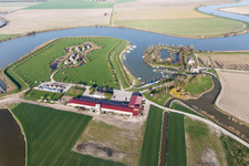 Schrägluftbild von Terzo Bacino im Bundesland Venetien, Italien