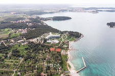 Luftbild von Rovinj im Bundesland Gespanschaft Istrien, Kroatien