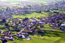Luftbild von Seebach im Bundesland Bas-Rhin, Frankreich