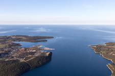 Drohnenbild von Vrsar im Bundesland Gespanschaft Istrien, Kroatien