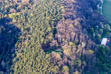 Schrägluftbild von Bismarckturm in Bad Bergzabern im Bundesland Rheinland-Pfalz, Deutschland