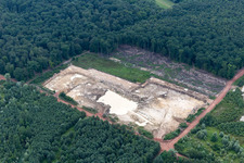 Kesseldorf, Tontagebau im Bundesland Bas-Rhin, Frankreich von oben