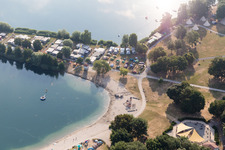 Oberhausen, Erlichsee in Oberhausen-Rheinhausen im Bundesland Baden-Württemberg, Deutschland vom Flugzeug aus