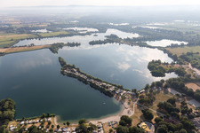 Oberhausen, Erlichsee in Oberhausen-Rheinhausen im Bundesland Baden-Württemberg, Deutschland aus der Vogelperspektive