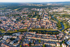 Luftaufnahme von Rastatt von Südwesten im Bundesland Baden-Württemberg, Deutschland