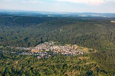 Waldprechtsweier aus Westen in Malsch im Bundesland Baden-Württemberg, Deutschland